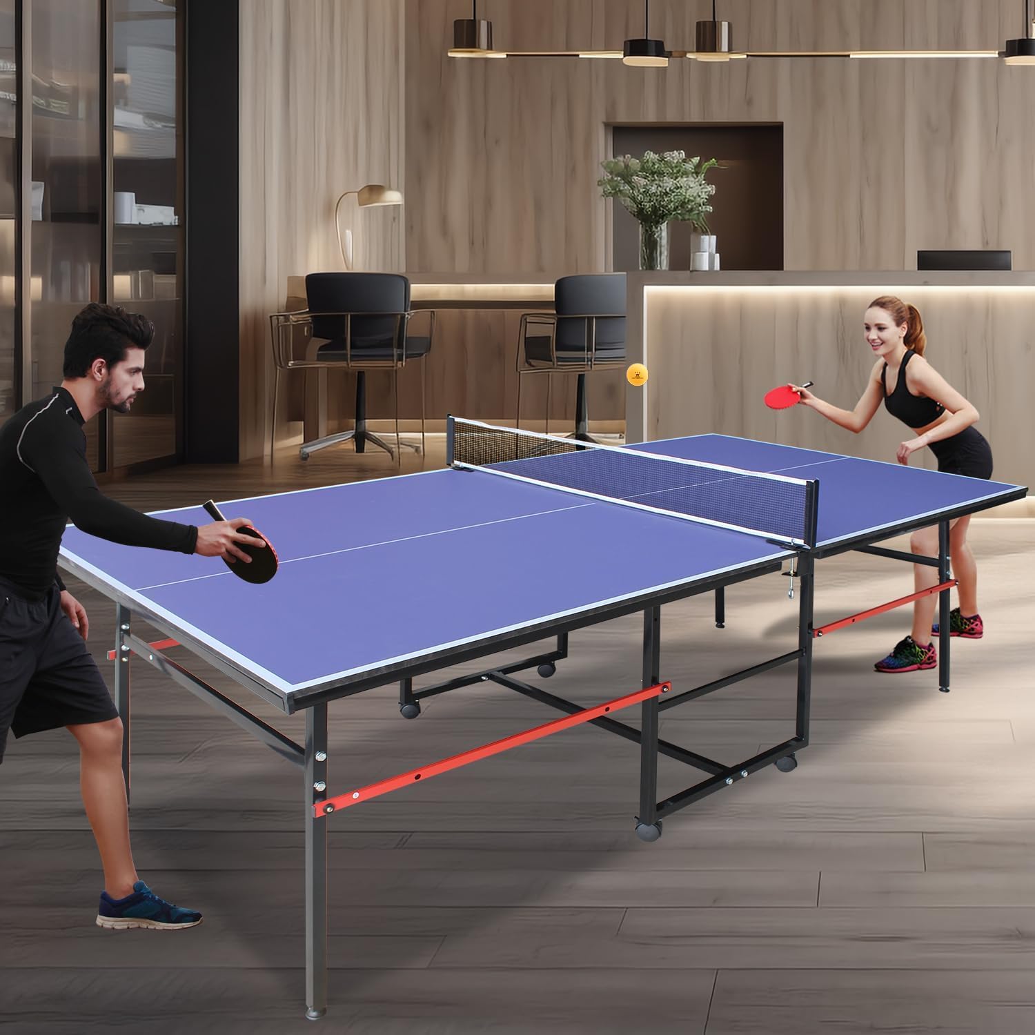 8 ft Portable Ping Pong Table， - огляд і ціна Table Tennis Net Set
